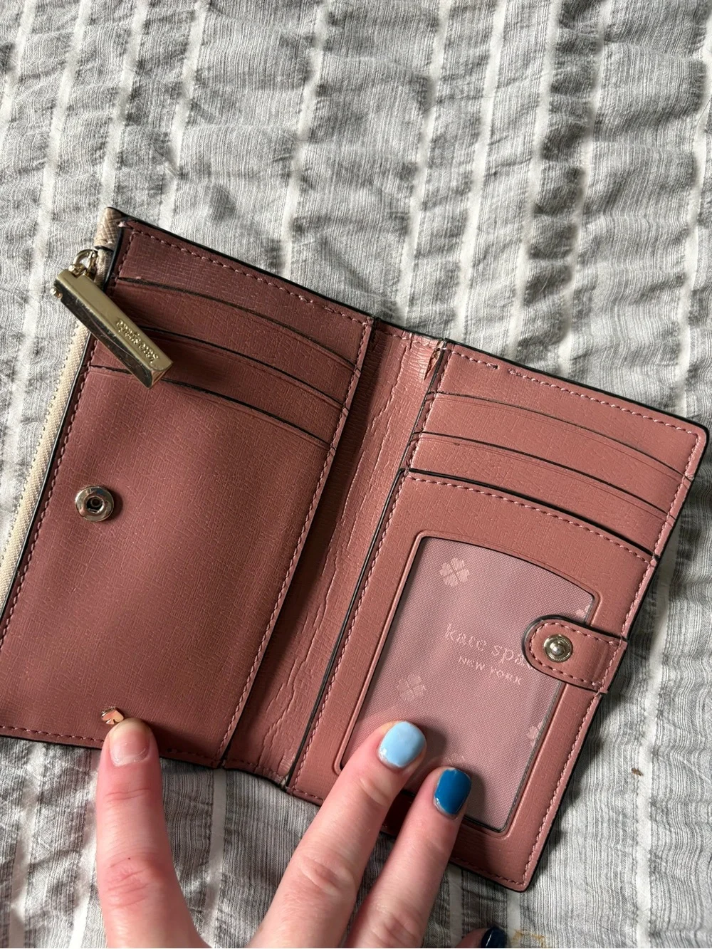 Kate Spade Black and Beige Bi-FoldWallet
